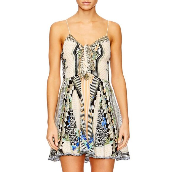 Camilla Salvador Secrets Short Dress With Tie Front Small b77 - Picture 5 of 14